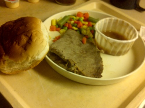 Yum. Actual meal at one of Ontario's psychiatric hospitals.