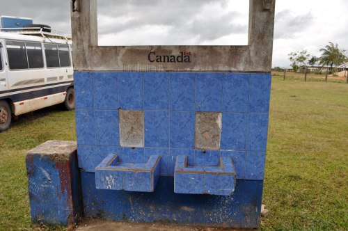 Signs of past development that has run down.