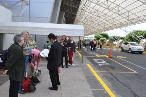 The contingent from Horizons of Friendship outside the Managua airport.