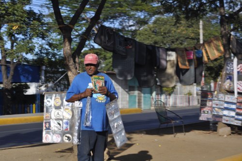One of many roadside venders in Managua.