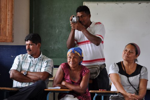 A videographer gathers material for the local news channel.