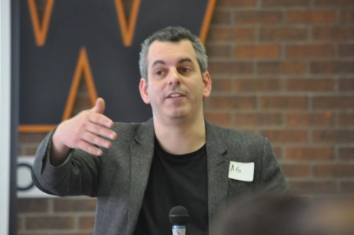 Dr. Marc Andre Gagnon speaking at the Students for Medicare conference in Toronto April 27.