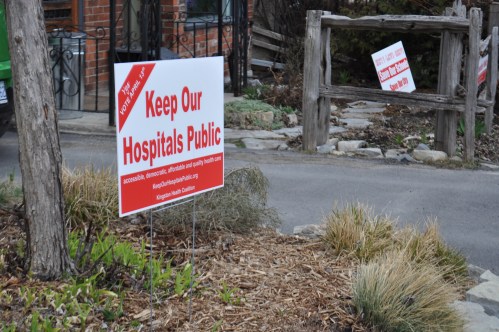 Lawn signs during the campaign.