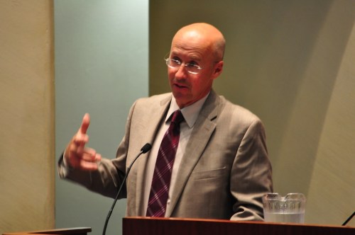 Former budgetary watchdog Kevin Page speaks about the bumpy ride he had during an open forum hosted by the Older Canadians Network.