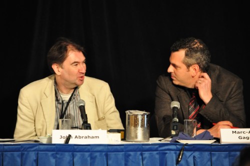 The UK's John Abraham on a panel with Carelton University's Marc Andre Gagnon.