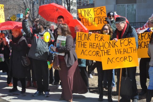 Protest on University Avenue in Toronto March 31st.