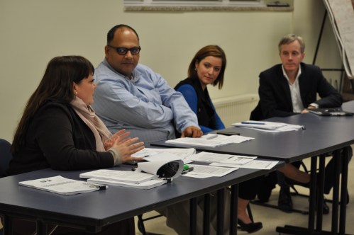 Wednesday night's panel on speciality clinics -- Natalie Mehra, Dr. Ahmed Bayoumi, Dr. Danielle Martin and Dr. John Lavis.