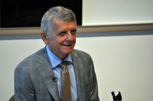 Former OHA President Tom Closson speaking at Longwood's Breakfast With The Chiefs June 10.