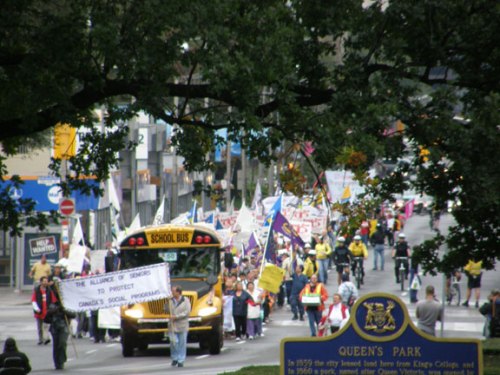 Photograph of coalition march from 2008.